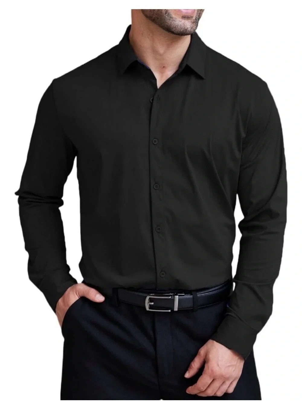 Banana Republic Black Grant Fit Non Iron Button Down